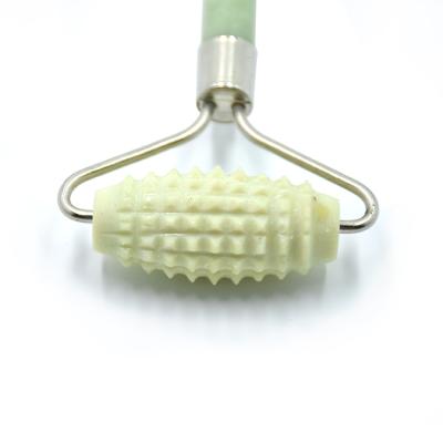 China Natural Jade Roller Anti Aging Jade Foot Massager 100% Portable/Cool/Comfortable/Double Rollers With Needles For Foot Hand for sale