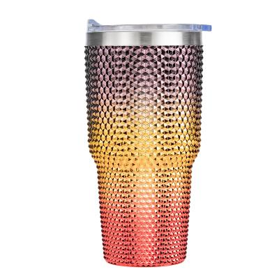 China Car-Mounted Double Layer Plastic Large Capacity 30oz Ice Maker Cup Inner Steel Outer Plastic Water Cup Stainless Steel Durian Cup for sale