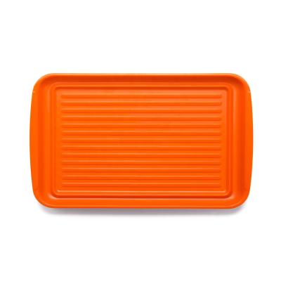 China Luxury Customized Rectangular Melamine Barbecue Serving Tray Fast Food Serving Cafeteria Trays for sale
