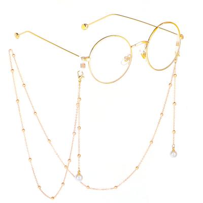 China For Eyeglass Bead Silicone Sun Glass Strap , Silver Gold Eye Glass Band Chain for sale