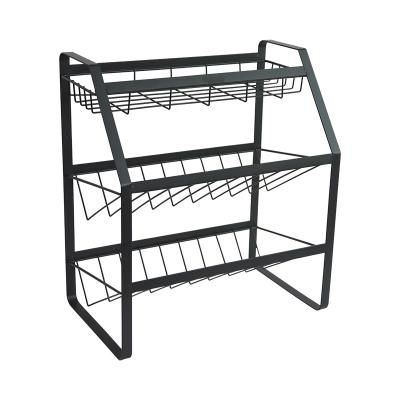 China Sustainable New product 3/4 Tier Multifunctional Shelf Organizer Space Saving For Kitchen Cabinet Storage Spice Kitchen Rack In Stock for sale
