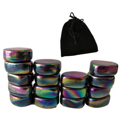China Stress relief 16Pcs Rainbow Magnetic Building Block Toys, Hematite Polished Irregular Magnet, Magnetic Toys for Kids with Bag for sale