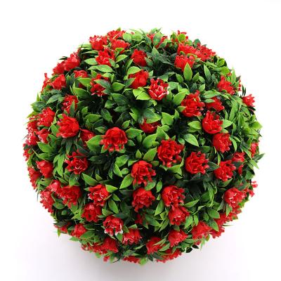 China Home Garden Office Wedding Decoration Home Decor High Quality Faux Topiary Boxwood Leaves and Rose Flower Outdoor Grass Ball Artificial Flower Balls for sale