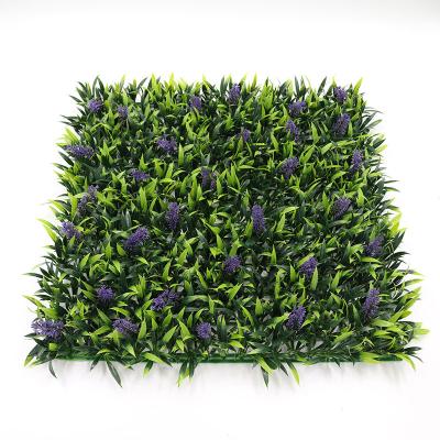China Home Garden Office Wedding Decoration UV-Proof Artificial Green Boxwood Hedge for Garden Decoration Vertical Purple Lavender Living Wall for sale