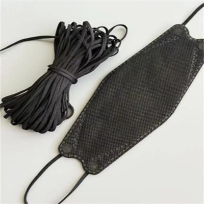 China Flat Stretchy Ear Loops Band Black Po Korea KF94 Face Mask 2.5-7mm for sale