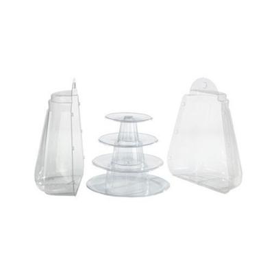 China 4-layer clear smaller plastic macaron tower party favor boxes zu verkaufen