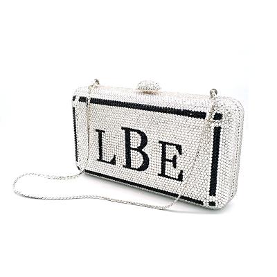 China Classic Sparkle MAKE IT YOUR OWN PERSONAL SET INITIAL DESIGN bag full name crystal women new design wedding bridal party clutch bags for sale