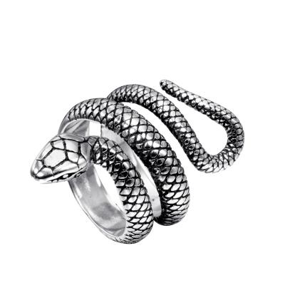 China Punk Snake Ring Mens Hip Hop Jewelry, Custom Logo, Punk Rock 316 Stainless Steel OEM/ODM for sale