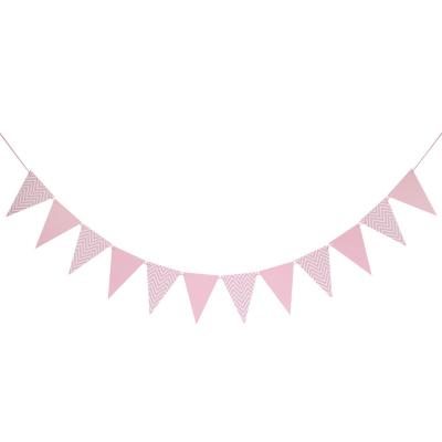 China Hot Wavy Gold Atmosphere Decoration Atmosphere Gold Wavy Birthday Party Supplies Flag Party Props Triangle Pennant Blue Silver Pink Banner for sale