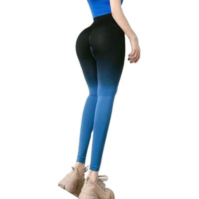 China Reversible Custom Fashion Gradient colors Women Workout Fitness Gym Set Wear Clothes Yoga Leggings Nude Feel for sale