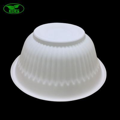 China Disposable Chinese White Can Be Eco-friendly 270ml Microwave Round Household Plastic Disposable Biodegradable Rice Bowl for sale