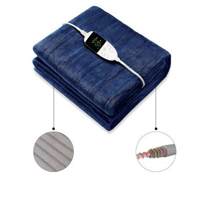 China Customized Size Anti Dust Mite Double Side Warm Extra Soft Heated Blanket Electric Heating Throw Flannel Blanket For Winter for sale