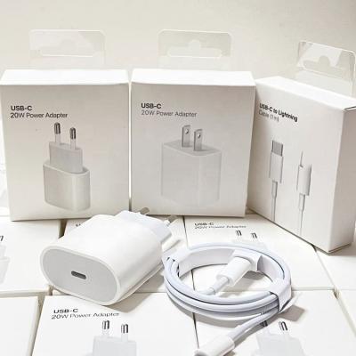 China Palladium 20W Wall Mobile Phone Charger Charging Station USB High Speed Fast Charging Portable Charger For Apple iPhone 12 Charger Cable for sale