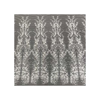 China Sustainable New Style Tulle Garment Fabric Embroidered Custom Beaded Polyester Fiber Lace Fabric for sale