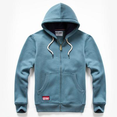 China Anti-wrinkle men's hoodies ODM FOB Factory price heavyweight men's hoodies Street style fashion blue oversized zip casual men's hoodies for sale