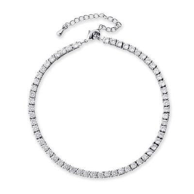 China TRENDY Simple Design Adjustable Stainlesss Steel cZ Women Link Chain Diamond Anklet for sale