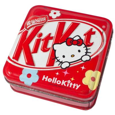China Forma roja del cuadrado de la caja del envase de la lata del metal del Hello Kitty para el acondicionamiento del caramelo y de los alimentos en venta