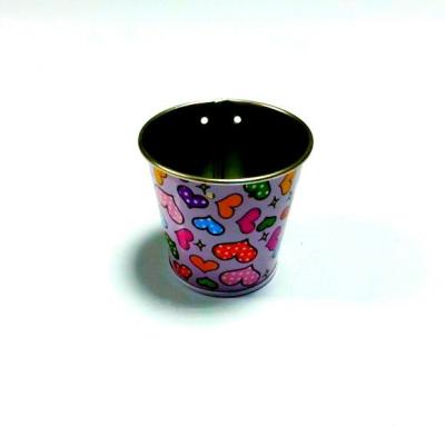 Chine Seau peint mignon de bidon en métal avec la poignée pour des épices/maïs éclaté à vendre