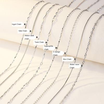 China S925 Snake Bone Melon Seed Ingot Water Wave Box Chain Flash O Cross Chain CLASSIC Factory Wholesale Sterling for sale