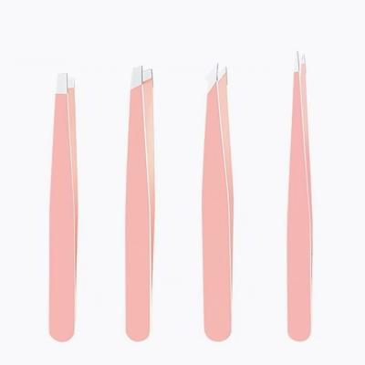 China Eyebrow Pink Style High Quality Eyebrow Metal Tweezers For Eyebrow for sale