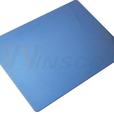 China SS 304 304L Satine Inox Metalen Plaat Gepoetste Safir Blauw Mat Roestvrij Staal Plaat 3,0 mm Dikte Te koop