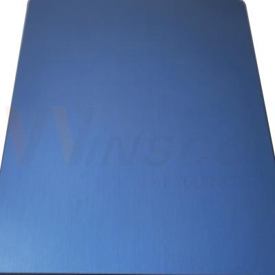 China Gepoetste saffierblauwe kleur roestvrij staal mat plaat 1250mmx2500mm SS 304 Satin Mill Edge Plate Te koop
