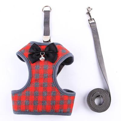 China Pet Leash Chest Harness Costume Vest Small Leash Bell Dog Stocked Wearing Harness for sale
