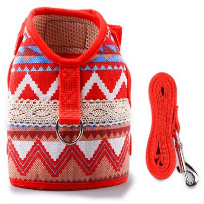 China 2022 New Small Dog Style Pet Vest Dog Stocked Bohemian Harness And Leash for sale