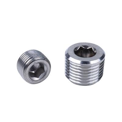 China Hot Selling Design 304SS Stainless Steel Hexagon Socket Single Inner Hose Plug Round Tube Metal Pipe Connectors for sale