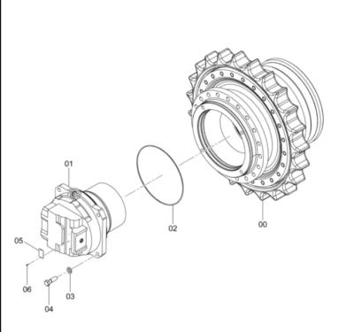 China Excavator Powerparts Travel Device Travel Reduction Assembly 9298565 Gearbox Only For ZX470 for sale