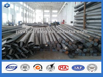 China 69kv Voltage Square steel pole 9m 30FT height Carbon structural steels round metal post for sale