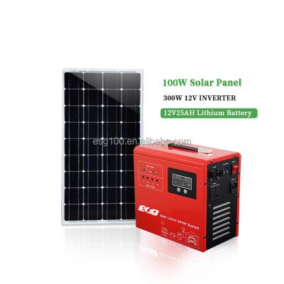 China Home Used Portable Solar Start Car System Camping 300w 600w 1kw 2kw Inverter Controller Battery All In One 12V24V48V System for sale
