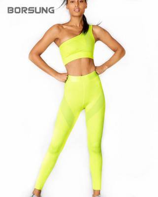 China New Fashion Fitness One Shoulder Gym Leggings Activewear Yoga Custom Sportswear Women's Breathable Clothing Sets Women Sports Bra for sale