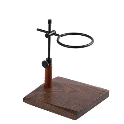 China Aluminum Drip Coffee Stand Walnut Base Support Frame Support Stand Drip Stand Aluminum Pour Over Coffee Tools V60 Filter Cup for sale