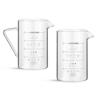 China Sustainable Coffee Sharing Pot Service Glass Cup 360ml Pour Over Handle Kettle Elf Coffee&Tea Set Bartender Drip Coffee Accessories for sale