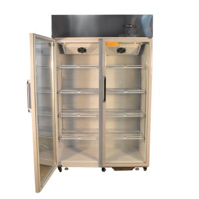 China Single-Temperature Supermarket Storage Double Door Beverage Freezers Fridge for sale