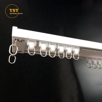 China Free-Bracket Double Curtain Track Rail Ceiling Mounted Foshan Aluminum Alloy Double Curtain Tracks Rails and Rods for sale