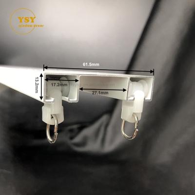 China High Quality White Aluminum Straight Double Curtain Rod Pole Track Free-Bracket Double Track Rail With Accessories Hardware for sale