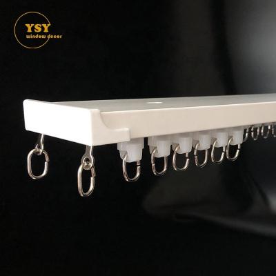 China Free-Bracket Double Curtain Track Rail Factory Price No Double Bracket White Color Curtain Poles Tracks Aluminum For Wholesale for sale