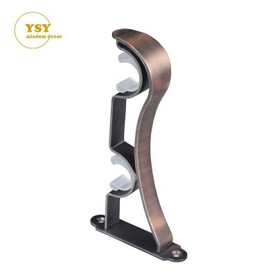 China Factory Price Contemporary Wall Mounted Single Window Curtain Double Rod Bracket Accessories Metal for sale
