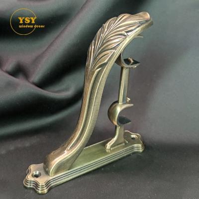China Contemporary Wholesale Gold Brass Drapery Rod Pipe Brackets Bracket Curtain Support Rod 28mm for sale