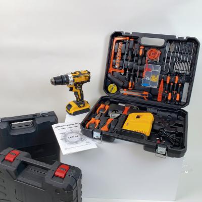 China Home Improvement Auto Repair Hardware Tool Combination Set Car Repair Tools Multifunctional Electric Drill Set Cordless Drill for sale