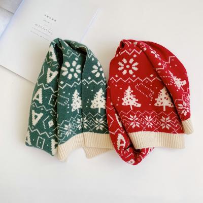 China Kids Middle Neck Baby New Year Winter Boutique Warm Cotton Knitted Pattern Christmas Kids Scarves for sale