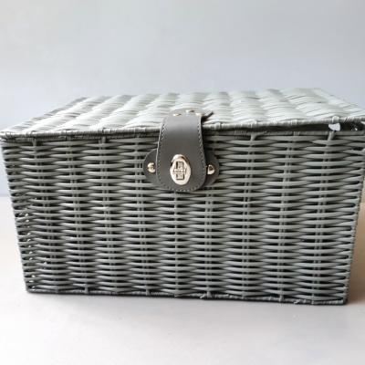 China Viable Set 3 Home Organization Woven Rattan Plastic Laundry Hamper Kids Toy Clothes PP Woven Organizer Storage Basket Box for sale