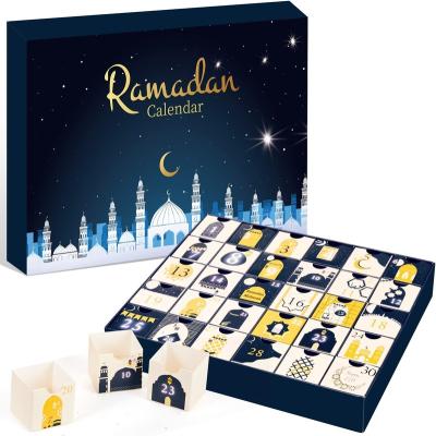 China Recyclable Custom Advent Calendar Box Ramadan Gifts Empty Luxury Cardboard Paper Gift Cosmetic Packaging Box to Fill with30 Drawers for sale