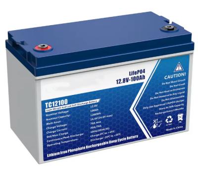 China Built-In BMS Energy Storage Lithium Battery12V 100Ah Li Ion Rechargeable Battery For RV Boat Marine Solar for sale