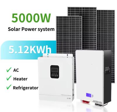 Cina Completo sistema di accumulo di energia solare 51.2V 100ah 5Kwh Lifepo4 Batteria solare al litio con pannelli solari e inverter in vendita