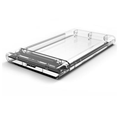China Solid State Drive Plastic Transparent Semiconductor Machine 2.5 Inch Notebook SATA Serial Port USB 3.0 High Speed Mobile Hard Disk Box for sale