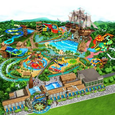 Chine Conception d'un parc aquatique pour 500 personnes avec système de filtration et de chloration à vendre