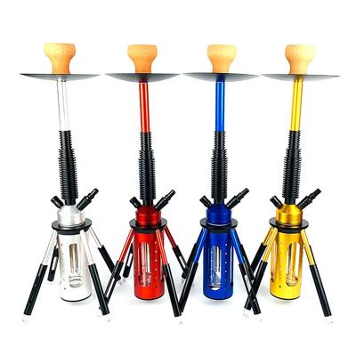 China Stainless Steel Hookah Aluminum Alloy Quadruped Rocket Hookah LED Lamp Rocket Shisha Arabic Hookah for sale